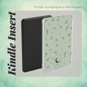 Insert pour coque Kindle en PDF à imprimer illustration feuilles et fleurs