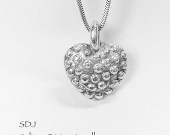 Heart Pendant/ Solid Fine Silver Heart Necklace
