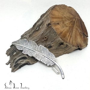 Fine Silver Feather Brooch