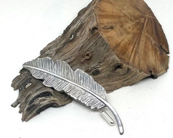 Fine Silver Feather Brooch