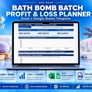 Kosten- en winstplanner voor een batch badbommen | Excel en Google Sheets
