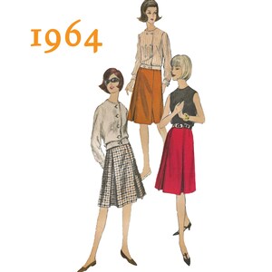 1964 Vogue Pattern 6235 Skirt Waist 24&quot;