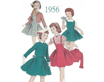 1950s Girls Jacket, Jumper, Skirt & Blouse Vintage Sewing Pattern 50s Size 6 Butterick 7909