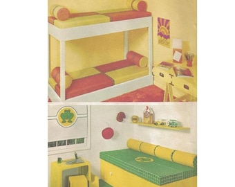 1970s Vintage Bedspread and Bolster Sewing Pattern UNCUT Simplicity 6255
