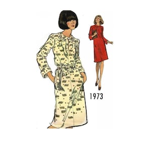 1970s Dress Vintage Sewing Pattern Bust 38&quot; Vogue 8744