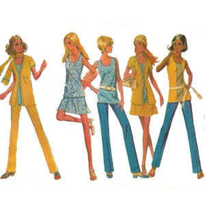 1970s Summer/Spring Pants, Jacket, Tank To Juniors Vintage Sewing Pattern Bust 33 - 1/2, McCalls 2362