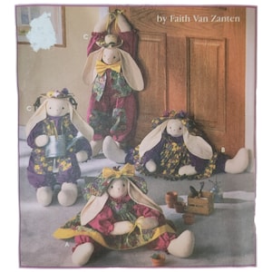 1995 Faith van Zanten  28" Draftstopper or Decorative Bunny and Clothes. Simplicity 9430