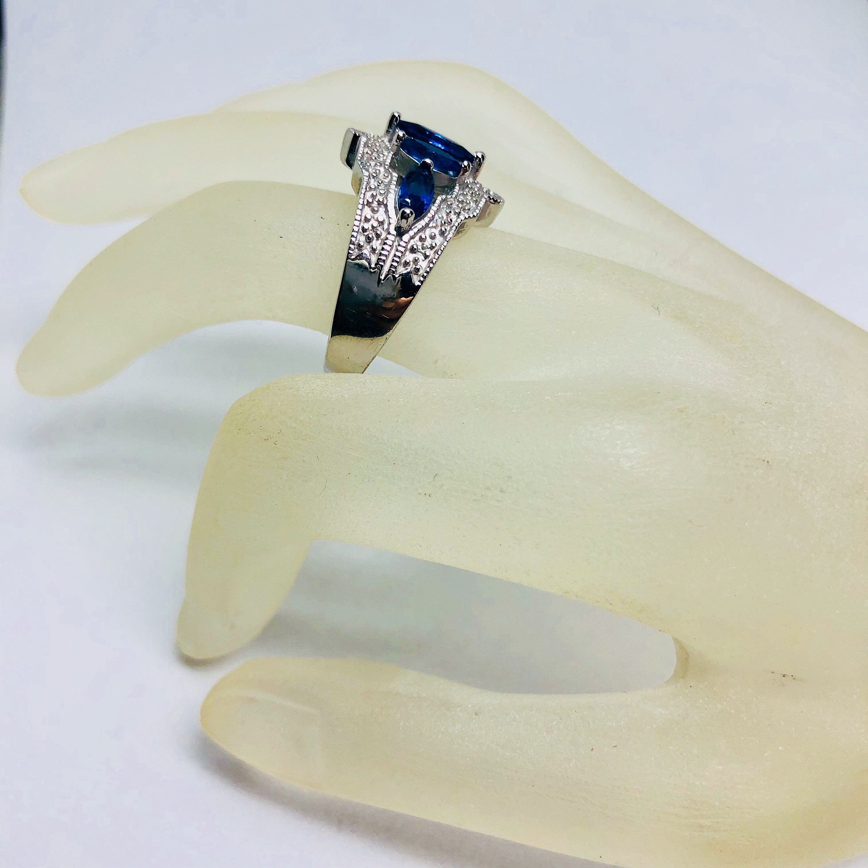 Bague Cocktail En Argent Sterling 925 Avec Grosse Zircone Cubique – Taille 10, Brillante !