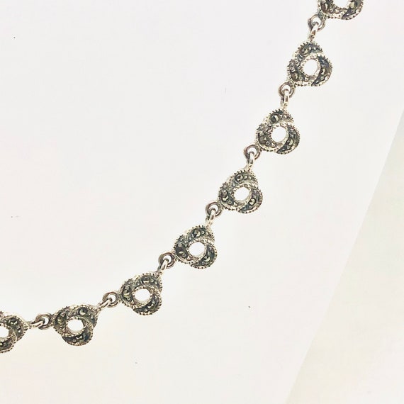 STERLING Silver MARCASITE NECKLACE - - image 3