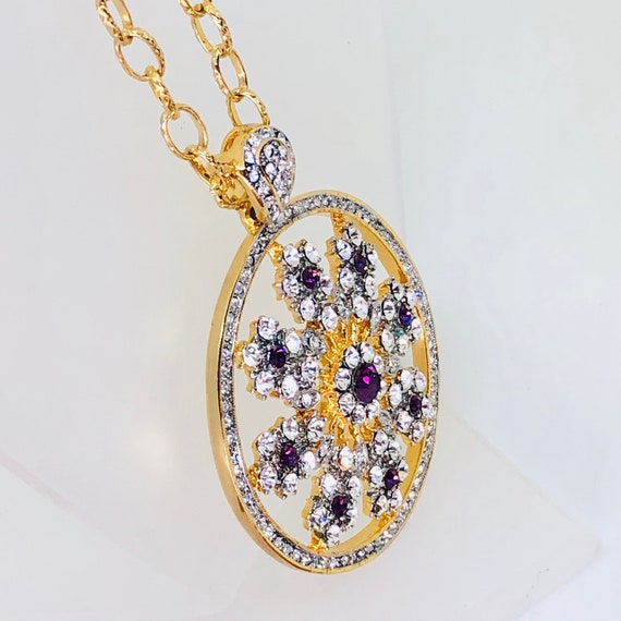 Estate  RHINESTONE PENDANT NECKLACE - Museum Qual… - image 2