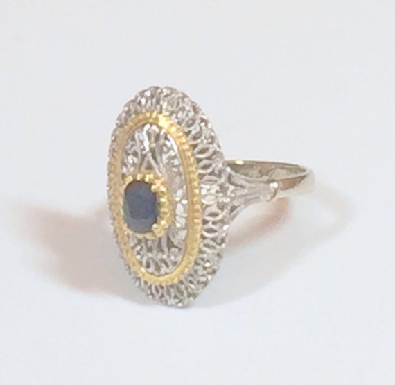 Buy Estate 18K White and Yellow GOLD SAPPHIRE RING Natural