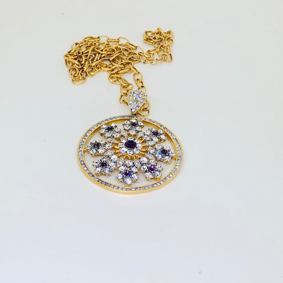 Estate  RHINESTONE PENDANT NECKLACE - Museum Qual… - image 3