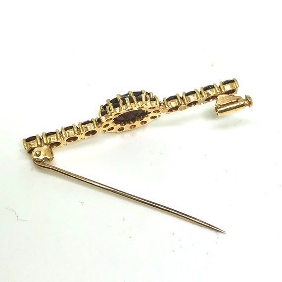 18k ANTIQUE VICTORIAN Bar Pin  BROOCH - Solid Yel… - image 6