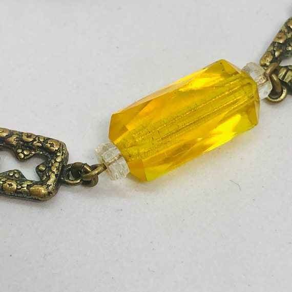 VINTAGE Bohemian NECKLACE - Citrine Barrel Facete… - image 2