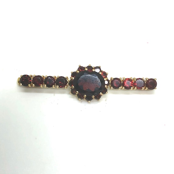 18k ANTIQUE VICTORIAN Bar Pin  BROOCH - Solid Yel… - image 1