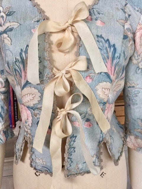 18th Century Style Caracao Jacket Vintage Linen Silk Ribbon - Etsy