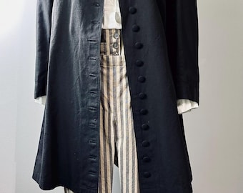 Custom Order: Handmade Striped Linen Trousers - French Revolution Regency Style