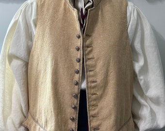 CUSTOM ORDERS 18th Century Style Waistcoat Vest Outlander Highland Colonial Regency Bohemian Wedding