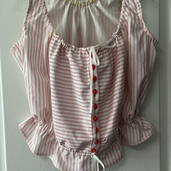 Camisola de algodón estilo victoriano eduardiano con botones antiguos, cubierta de corsé, encaje, boho gótico, lencería de playa para bodas