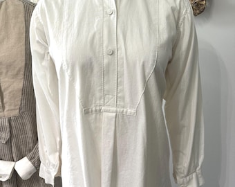 EDWARDIAN POET SHIRT Victorian Style Gatsby Hand Made Linen Boho Wedding