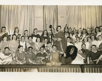 Vintage B/W Photo High Schoool Theater Production Cast, Ceasar Dux