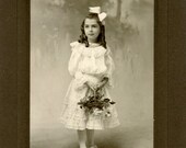 Found Relative, Maud Disbrow, Flower Girl in Wedding, Marshfield, MA, c. 1905, Genealogy Information, Edwardian era Girl, full length photo