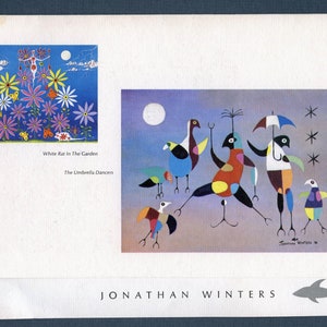 1973 Jonathan Winters Painting Exhibition Catalog, Brochure; List of Paintings, The Umbrella Dancers, Surrealist Painting; Original, Rare!