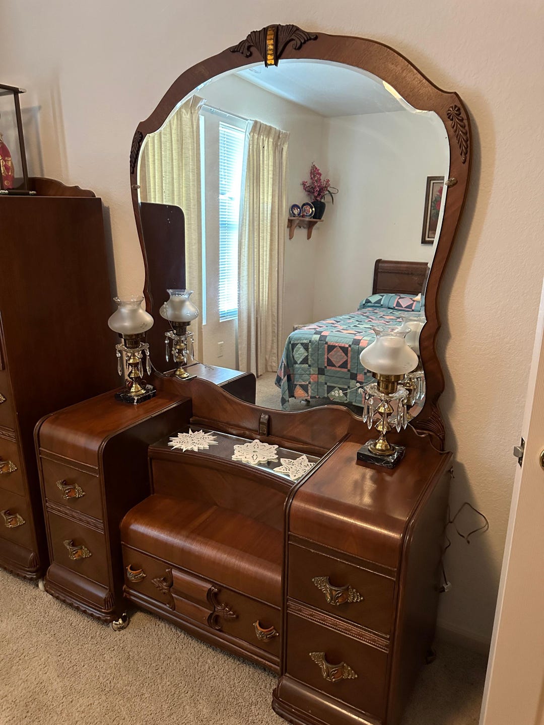 Antique Art Deco Waterfall Vintage 3 Piece Bedroom Set - Etsy
