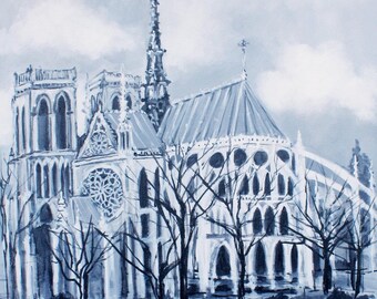 Notre Dame de Paris - original acrylic painting on canvas 24" x 24"