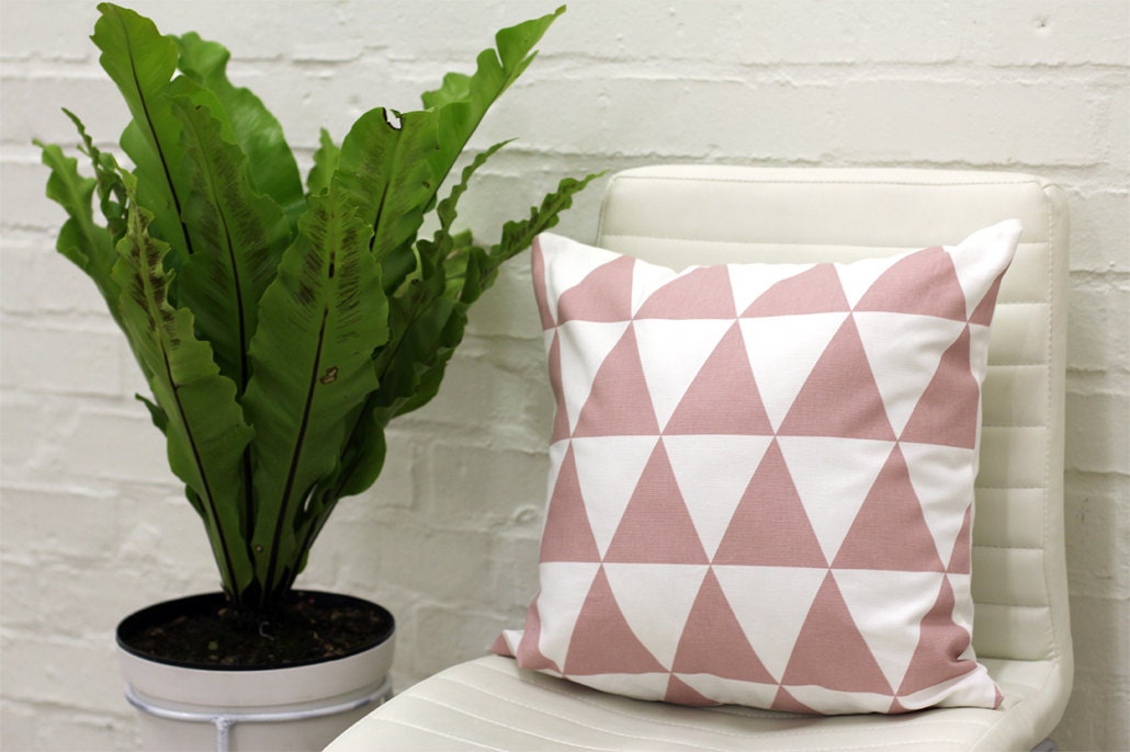 Dusty Pink Triangle Throw Cushion Cover 18 x 18 inch Etsy