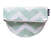 Chevron Moon Pouch in mint, yellow, black or grey
