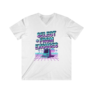 „Wähle einen Stern aus Ausreden“-T-Shirt | Lustiges Geschenk für SQL-Programmierer | Retro-Shirt für Dateningenieure und Datenbankadministratoren aus den 80ern