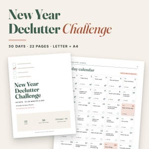 New Year Declutter Challenge, 22-Page Printable Home Reset Planner
