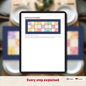 Charm Square Nine Patch Runner Pattern + Video Tutorial, EN + DE PDF image 5