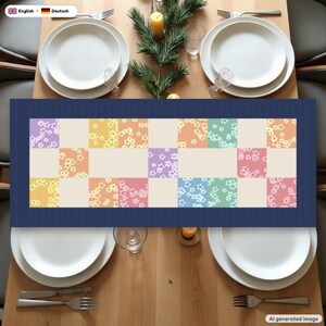 Charm Square Nine Patch Runner Pattern + Video Tutorial, EN + DE PDF