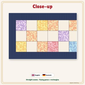 Charm Square Nine Patch Runner Pattern + Video Tutorial, EN + DE PDF image 8