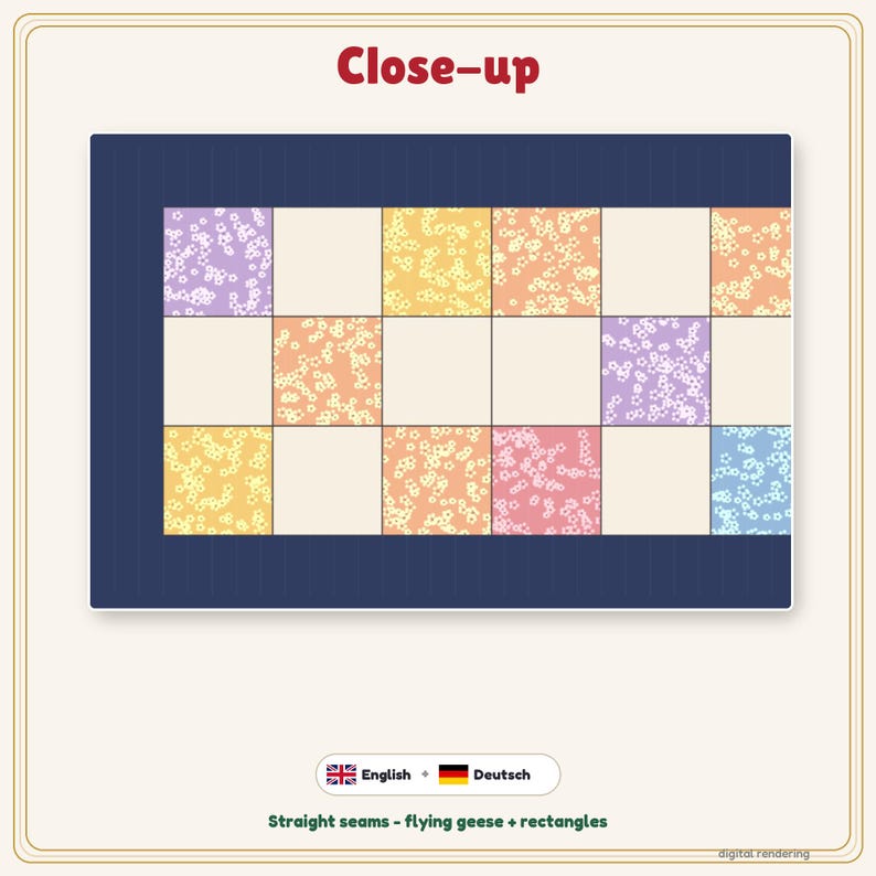 Charm Square Nine Patch Runner Pattern + Video Tutorial, EN + DE PDF image 8