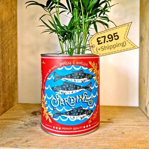 Sardines Storage Tin, Retro Style Metal Pot