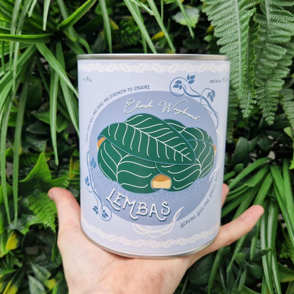 Lembas Bread Storage Tin, Elvish Lord of the Rings Metal Pot