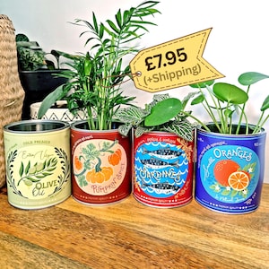 Retro Style Storage Tin, Choose From 12 Designs Craft Utensil Pot
