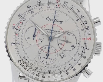 Vintage Breitling Montbrillant Chronograph, Herrenuhr aus Edelstahl