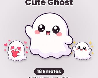 Spookachtige Halloween Twitch-emotes, een pakket van 18 schattige, Kawaii en griezelige emotes voor Discord en Kick.