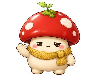 Gezellige paddenstoel-emotes voor Twitch, een pakket van 16 schattige cottagecore-emotes voor Discord en Kick Streamers.