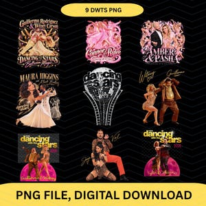 Dancing With The Stars 2026 PNG-paket, DWTS-par PNG, Tyler Cameron Sharna Burgess, Amber Glenn Pasha Pashkov, digital nedladdning