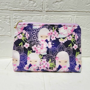 Japanese Girls Dolls Print cosmetic pouch