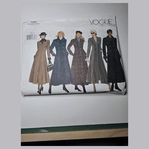 Vogue 1266 Misses Coat Pattern Long Princess Seam Coat Five Views Sizes 6 8 10 Basic Design Uncut 2001