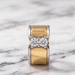 Oura Ring-Überzug mit rundem Moissanit, 925er Sterlingsilber, vergoldeter Ring-Überzug, Geschenkidee für Oura-Ringe