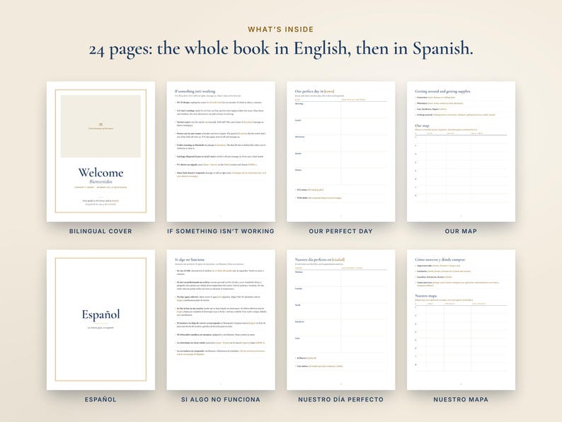 Bilingual Airbnb Welcome Book English Spanish, Libro de Bienvenida, House Manual and Local Guide, Vrbo Short Term Rental, Word, Canva bild 6