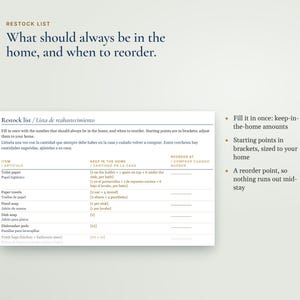 Bilingual Airbnb Cleaning Checklist English Spanish, Lista de Limpieza, Turnover Checklist for Spanish Speaking Cleaners, Vrbo, Word imagen 5