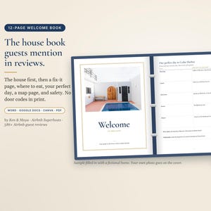 Airbnb Welcome Book Template, House Manual and Local Guide, Vacation Rental Welcome Binder, Canva and Word image 2